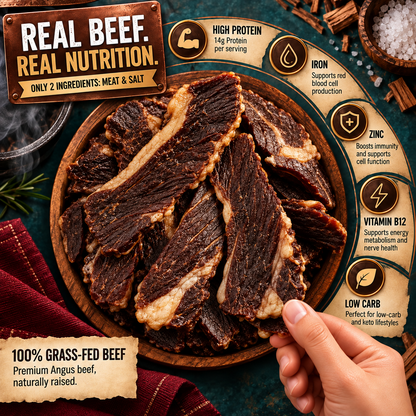 🥩100% Grass-Fed Beef Brisket Snack — High Protein, Low Carb & Made for Everyday Energy-Finn