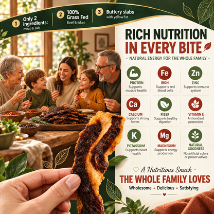 🥩100% Grass-Fed Beef Brisket Snack — High Protein, Low Carb & Made for Everyday Energy-Finn