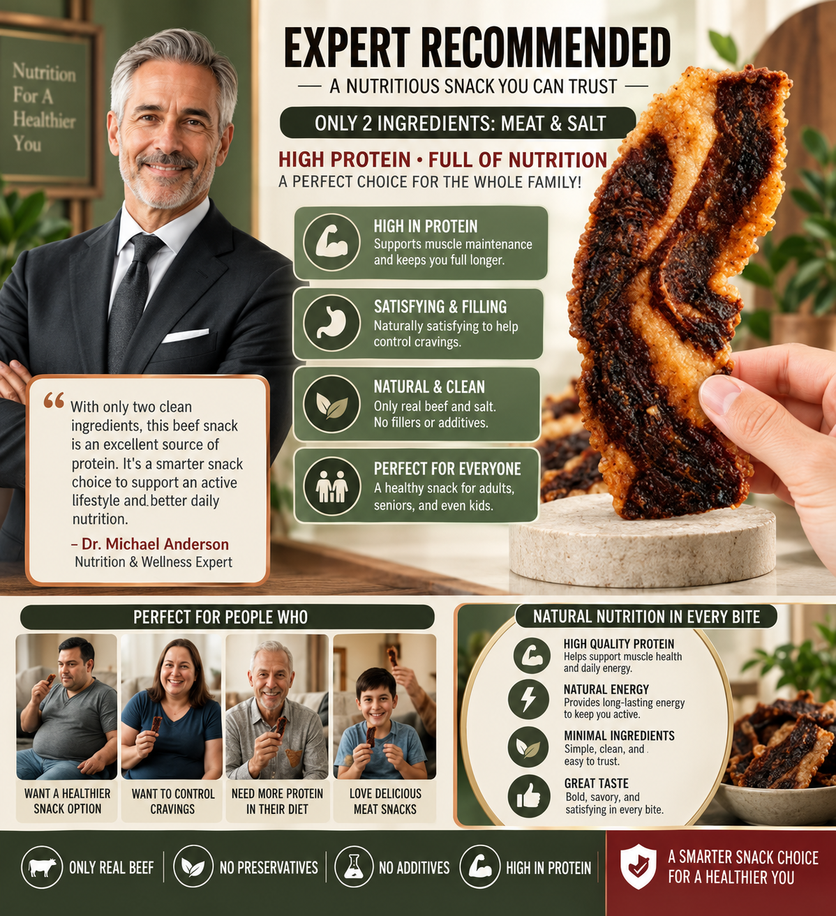 🥩100% Grass-Fed Beef Brisket Snack — High Protein, Low Carb & Made for Everyday Energy-Finn