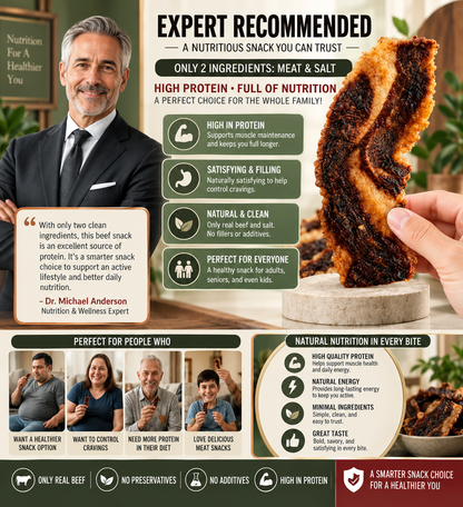 🥩100% Grass-Fed Beef Brisket Snack — High Protein, Low Carb & Made for Everyday Energy-Finn